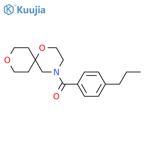 4-(4-propylbenzoyl)-1,9-dioxa-4-azaspiro[5.5]undecane structure