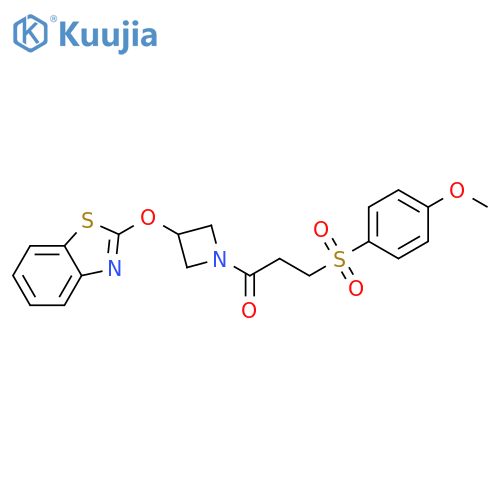 1-[3-(1,3-benzothiazol-2-yloxy)azetidin-1-yl]-3-(4-methoxybenzenesulfonyl)propan-1-one structure