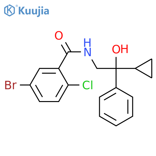 5-bromo-2-chloro-N-(2-cyclopropyl-2-hydroxy-2-phenylethyl)benzamide structure