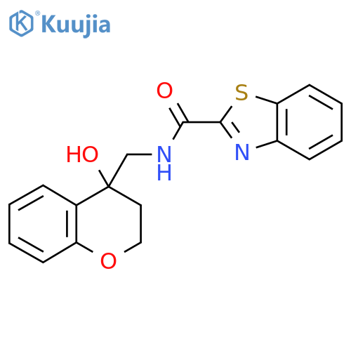 N-[(4-hydroxy-3,4-dihydro-2H-1-benzopyran-4-yl)methyl]-1,3-benzothiazole-2-carboxamide structure