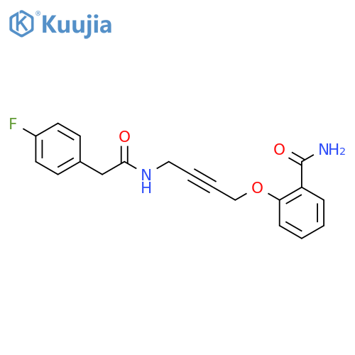 2-({4-2-(4-fluorophenyl)acetamidobut-2-yn-1-yl}oxy)benzamide structure