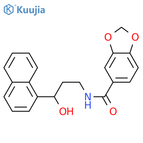 N-[3-hydroxy-3-(naphthalen-1-yl)propyl]-2H-1,3-benzodioxole-5-carboxamide structure