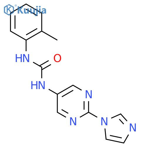 3-2-(1H-imidazol-1-yl)pyrimidin-5-yl-1-(2-methylphenyl)urea structure