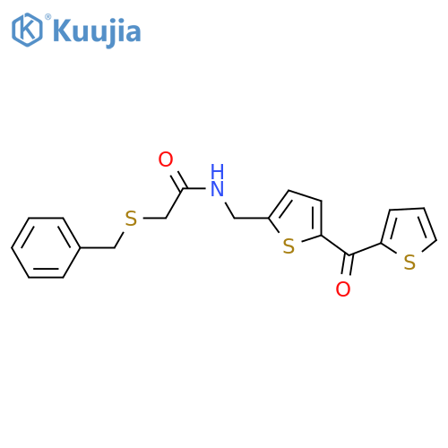 2-(benzylsulfanyl)-N-{5-(thiophene-2-carbonyl)thiophen-2-ylmethyl}acetamide structure