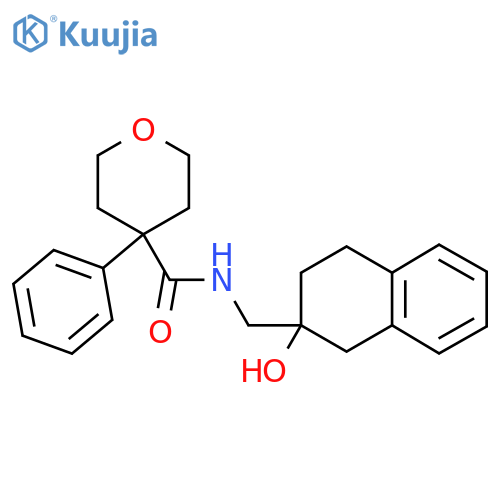 N-[(2-hydroxy-1,2,3,4-tetrahydronaphthalen-2-yl)methyl]-4-phenyloxane-4-carboxamide structure