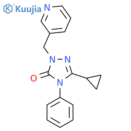 3-cyclopropyl-4-phenyl-1-[(pyridin-3-yl)methyl]-4,5-dihydro-1H-1,2,4-triazol-5-one structure