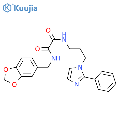 N'-[(2H-1,3-benzodioxol-5-yl)methyl]-N-[3-(2-phenyl-1H-imidazol-1-yl)propyl]ethanediamide structure