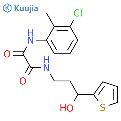N'-(3-chloro-2-methylphenyl)-N-3-hydroxy-3-(thiophen-2-yl)propylethanediamide structure