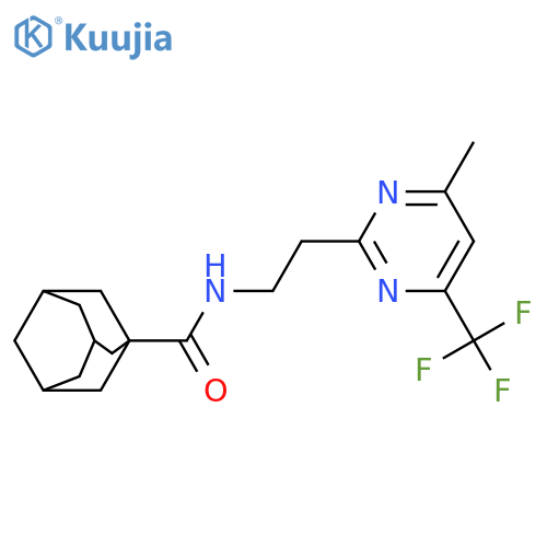 N-{2-[4-methyl-6-(trifluoromethyl)pyrimidin-2-yl]ethyl}adamantane-1-carboxamide structure