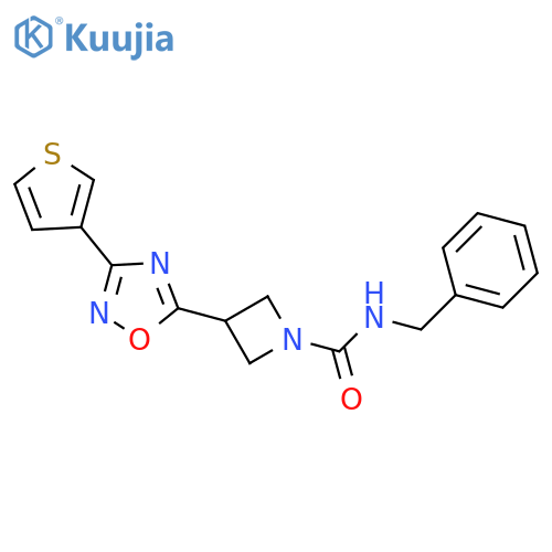N-benzyl-3-3-(thiophen-3-yl)-1,2,4-oxadiazol-5-ylazetidine-1-carboxamide structure