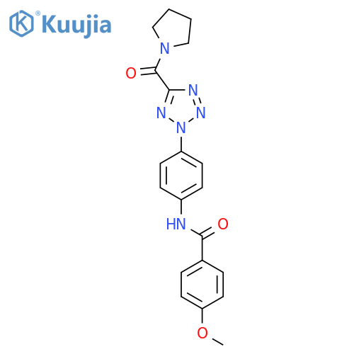 4-methoxy-N-{4-5-(pyrrolidine-1-carbonyl)-2H-1,2,3,4-tetrazol-2-ylphenyl}benzamide structure