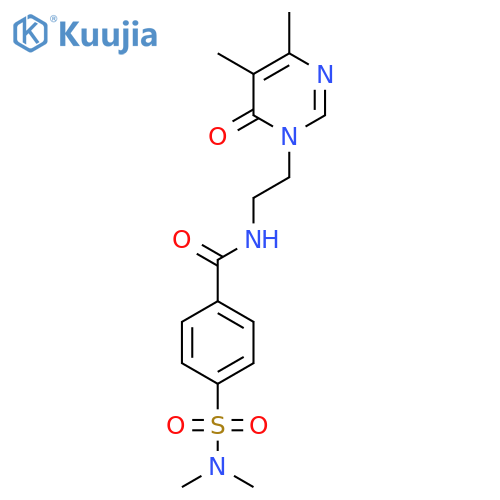 N-2-(4,5-dimethyl-6-oxo-1,6-dihydropyrimidin-1-yl)ethyl-4-(dimethylsulfamoyl)benzamide structure