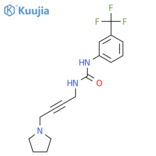 3-4-(pyrrolidin-1-yl)but-2-yn-1-yl-1-3-(trifluoromethyl)phenylurea structure