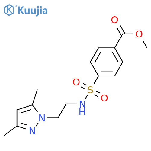 methyl 4-{[2-(3,5-dimethyl-1H-pyrazol-1-yl)ethyl]sulfamoyl}benzoate structure