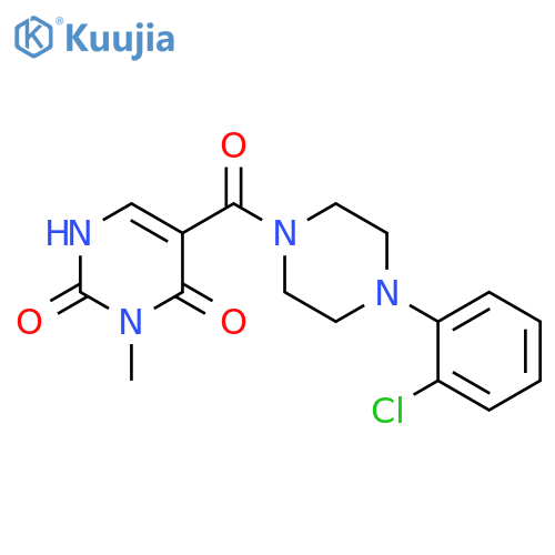 5-[4-(2-chlorophenyl)piperazine-1-carbonyl]-3-methyl-1,2,3,4-tetrahydropyrimidine-2,4-dione structure