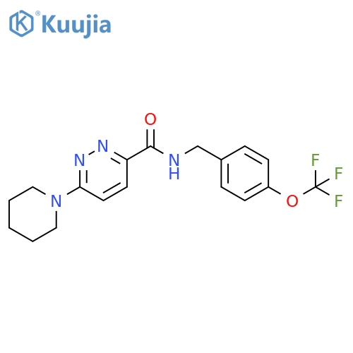 6-(piperidin-1-yl)-N-{4-(trifluoromethoxy)phenylmethyl}pyridazine-3-carboxamide structure