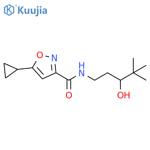 5-cyclopropyl-N-(3-hydroxy-4,4-dimethylpentyl)-1,2-oxazole-3-carboxamide structure