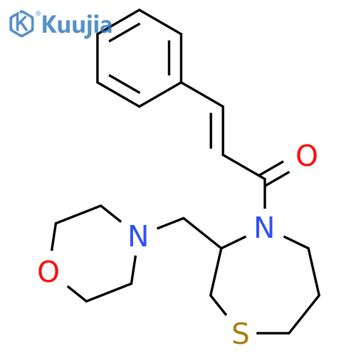 (2E)-1-{3-[(morpholin-4-yl)methyl]-1,4-thiazepan-4-yl}-3-phenylprop-2-en-1-one structure