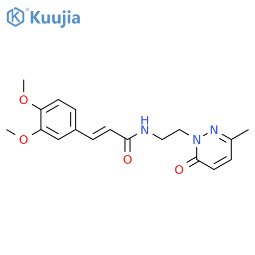 (2E)-3-(3,4-dimethoxyphenyl)-N-2-(3-methyl-6-oxo-1,6-dihydropyridazin-1-yl)ethylprop-2-enamide structure