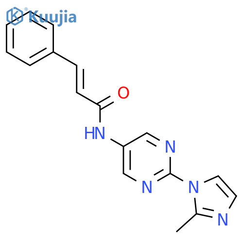 (2E)-N-[2-(2-methyl-1H-imidazol-1-yl)pyrimidin-5-yl]-3-phenylprop-2-enamide structure