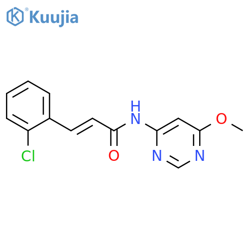 (2E)-3-(2-chlorophenyl)-N-(6-methoxypyrimidin-4-yl)prop-2-enamide structure