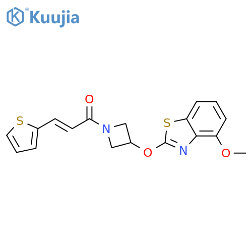 (2E)-1-{3-[(4-methoxy-1,3-benzothiazol-2-yl)oxy]azetidin-1-yl}-3-(thiophen-2-yl)prop-2-en-1-one structure
