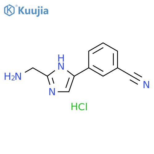 3-2-(aminomethyl)-1H-imidazol-4-ylbenzonitrile dihydrochloride structure