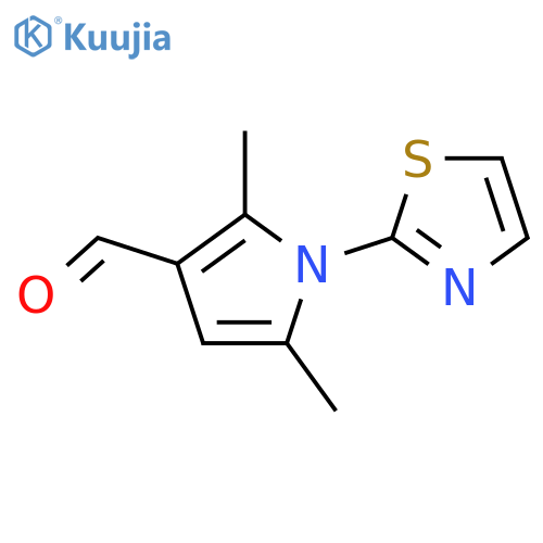 2,5-dimethyl-1-(1,3-thiazol-2-yl)-1H-pyrrole-3-carbaldehyde structure