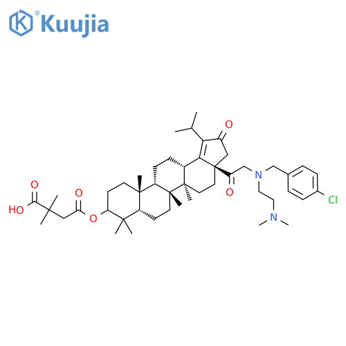 4-[[(3Ar,5aR,5bR,7aS,11aR,11bS,13aS)-3a-[2-[(4-chlorophenyl)methyl-[2-(dimethylamino)ethyl]amino]acetyl]-5a,5b,8,8,11a-pentamethyl-2-oxo-1-propan-2-yl-4,5,6,7,7a,9,10,11,11b,12,13,13a-dodecahydro-3H-cyclopenta[a]chrysen-9-yl]oxy]-2,2-dimethyl-4-oxobutanoic acid structure