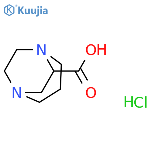 1,5-diazabicyclo[3.2.2]nonane-6-carboxylic acid;dihydrochloride structure
