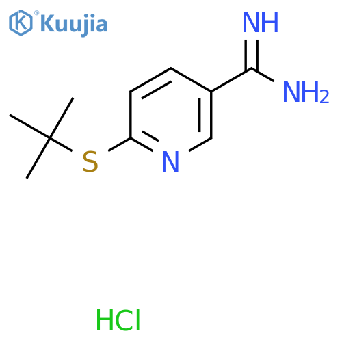 6-(Tert-butylsulfanyl)pyridine-3-carboximidamide hydrochloride structure
