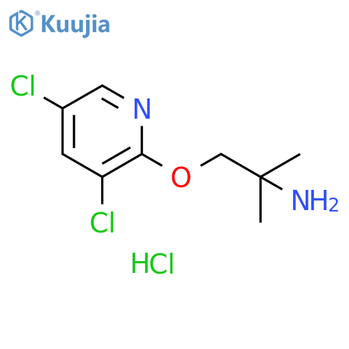 1-[(3,5-dichloro-2-pyridyl)oxy]-2-methyl-propan-2-amine;hydrochloride structure