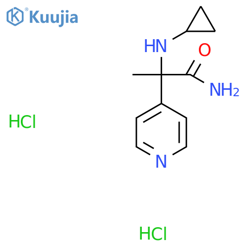 2-(cyclopropylamino)-2-(4-pyridyl)propanamide;dihydrochloride structure