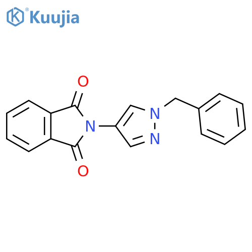 2-(1-benzyl-1H-pyrazol-4-yl)-2,3-dihydro-1H-isoindole-1,3-dione structure