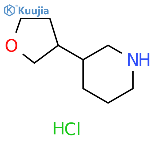 3-(oxolan-3-yl)piperidine hydrochloride structure