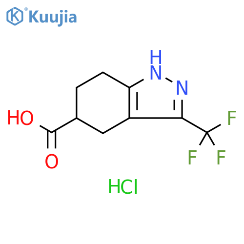3-(Trifluoromethyl)-4,5,6,7-tetrahydro-1H-indazole-5-carboxylic acid hydrochloride structure