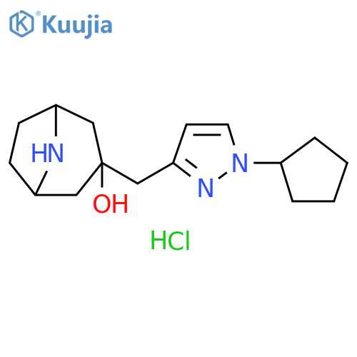 3-(1-cyclopentyl-1H-pyrazol-3-yl)methyl-8-azabicyclo3.2.1octan-3-ol hydrochloride structure