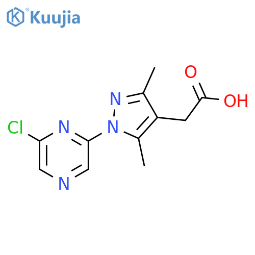 2-[1-(6-chloropyrazin-2-yl)-3,5-dimethyl-1H-pyrazol-4-yl]acetic acid structure