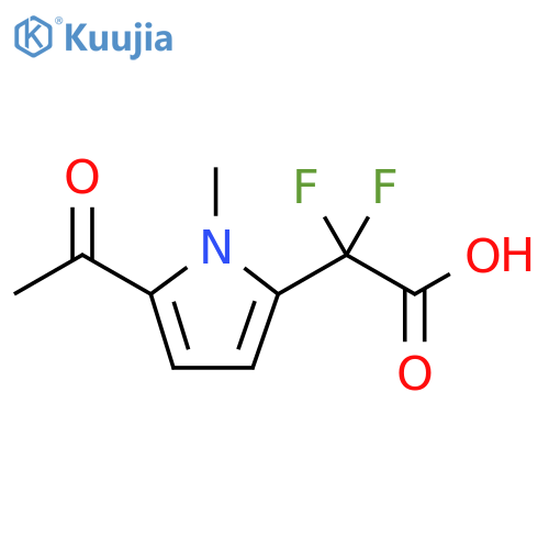 2-(5-acetyl-1-methyl-1H-pyrrol-2-yl)-2,2-difluoroacetic acid structure