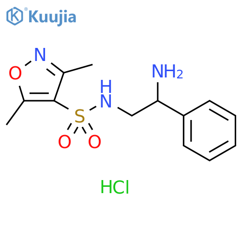 N-(2-Amino-2-phenylethyl)-3,5-dimethyl-1,2-oxazole-4-sulfonamide hydrochloride structure