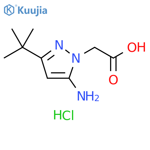 2-(5-amino-3-tert-butyl-1H-pyrazol-1-yl)acetic acid hydrochloride structure