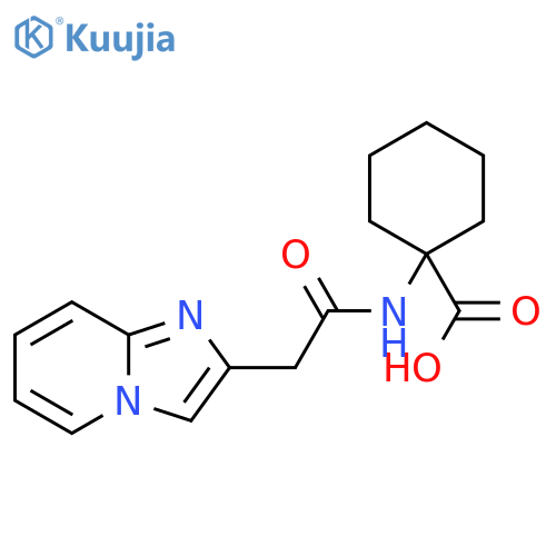 1-(2-{imidazo[1,2-a]pyridin-2-yl}acetamido)cyclohexane-1-carboxylic acid structure