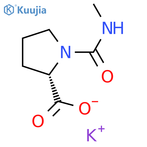 (2S)-1-(methylcarbamoyl)pyrrolidine-2-carboxylic acid;potassium salt structure