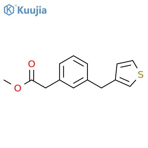 Benzeneacetic acid, 3-(3-thienylmethyl)-, methyl ester structure