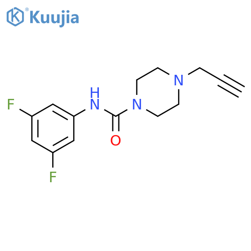 N-(3,5-difluorophenyl)-4-(prop-2-yn-1-yl)piperazine-1-carboxamide structure
