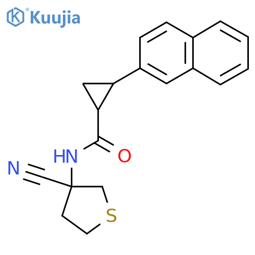 N-(3-cyanothiolan-3-yl)-2-(naphthalen-2-yl)cyclopropane-1-carboxamide structure