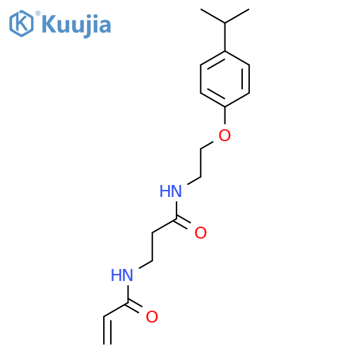 N-[2-({2-[4-(propan-2-yl)phenoxy]ethyl}carbamoyl)ethyl]prop-2-enamide structure