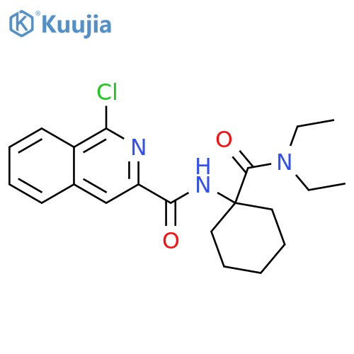 1-chloro-N-[1-(diethylcarbamoyl)cyclohexyl]isoquinoline-3-carboxamide structure