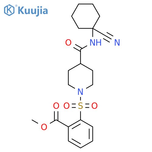 Methyl 2-({4-[(1-cyanocyclohexyl)carbamoyl]piperidin-1-yl}sulfonyl)benzoate structure