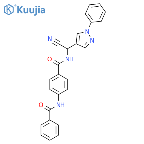 4-benzamido-N-[cyano(1-phenyl-1H-pyrazol-4-yl)methyl]benzamide structure